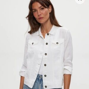 Michael Stars White Jean Jacket Classic Denim Style